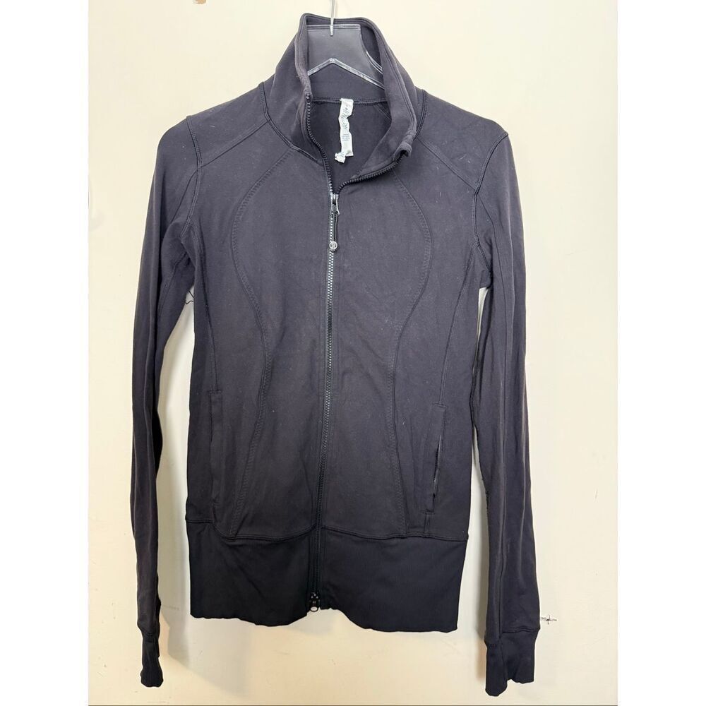 Lululemon Women's Nice Asana Jacket Brushed Soot Light Size 6 Athletic Activewea